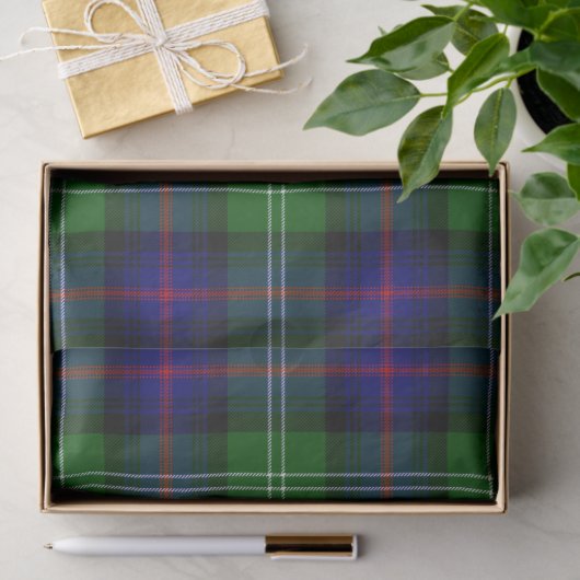 Sutherland tartan blue green plaid tissuepapier (Geschenk)