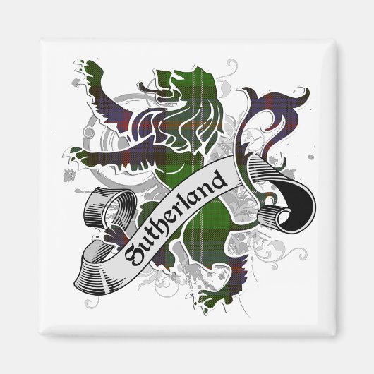 Sutherland Tartan Lion Magneet (Voorkant)