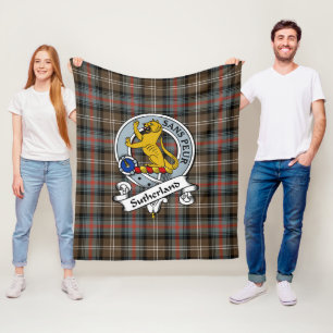 Sutherland Verweerde Clan Badge Tartan Plaid Fleece Deken