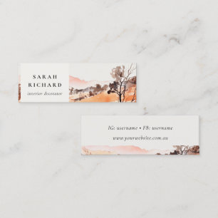 Sutle Blush Oranje Aquarel Woods Berg Mini Visitekaartje