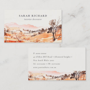 Sutle Blush Oranje Aquarel Woods Berg Visitekaartje