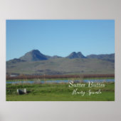 Sutter Buttes Mountain Range Poster (Voorkant)