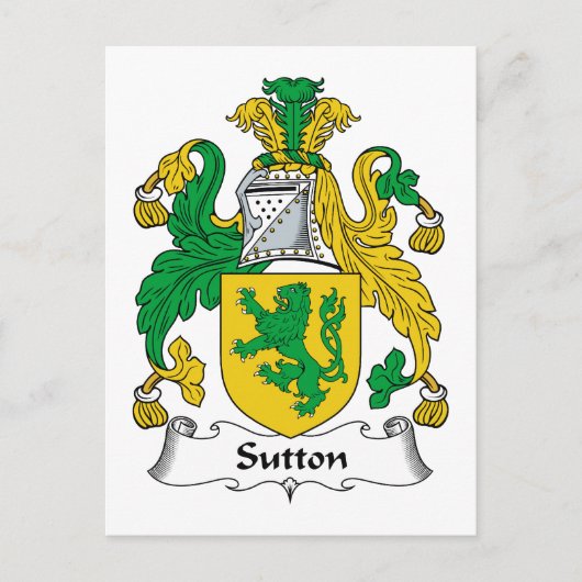 Sutton Family Crest Briefkaart (Voorkant)