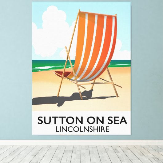 Sutton op Zee, naast de reisposter. Canvas Afdruk (Insitu (Houten vloer))