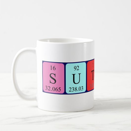 Sutton périodique nom de table mug (Gauche)