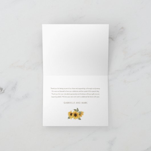 SUTTON Zonnebloem Dankkaart  Bedankkaart (Binnen)