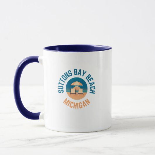 Suttons Bay Beach Michigan Hometown Coffee Mok (Links)