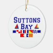 Suttons Bay, MI - Nautical Flag Spelling Keramisch Ornament (Links)