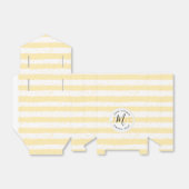 Suuny Yellow and White Monogrammed Name Stripes Bedankdoosjes (Uitgevouwen)