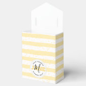Suuny Yellow and White Monogrammed Name Stripes Bedankdoosjes (Geopend)