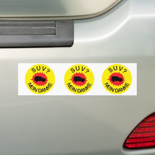 SUV? - NEIN DANKE BUMPERSTICKER (Op auto)