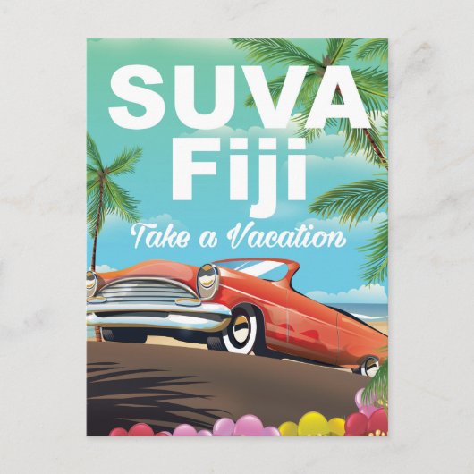Suva,  poster van de vakantie in Fiji Briefkaart (Voorkant)