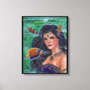 Suvarna mermaid art van Renee L. Lavoie Canvas Afdruk