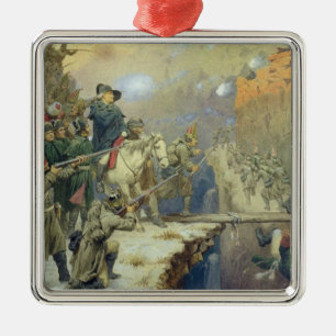 Suvorov die in 1799, 1880, de brug van de duivel o metalen ornament