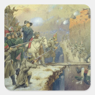 Suvorov die in 1799, 1880, de brug van de duivel o vierkante sticker