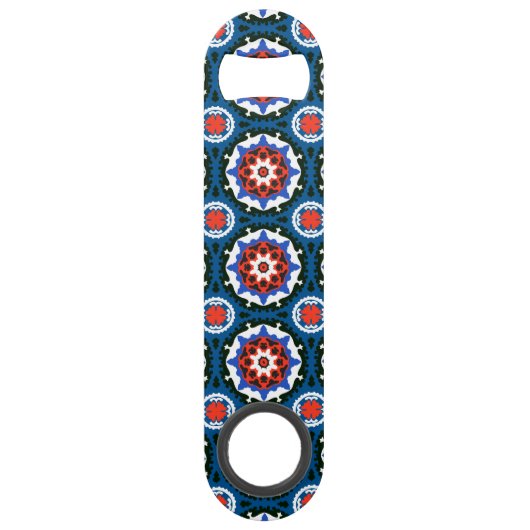 Suzani patroon met blote versiering speed flessenopener (Voorkant)