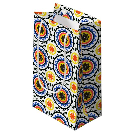 Suzani Pattern Klein Cadeauzakje (Voorkant Gekanteld)