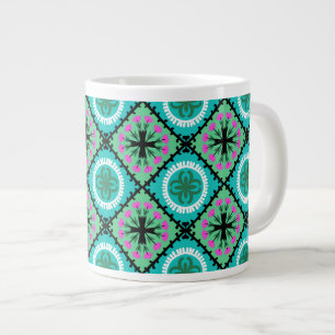 Suzani Pattern met Uzbek and Kazakse Motifs Extra Grote Mok