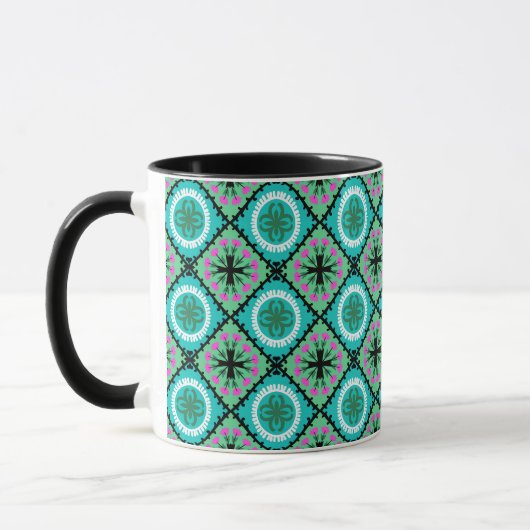 Suzani Pattern met Uzbek and Kazakse Motifs Mok (Links)