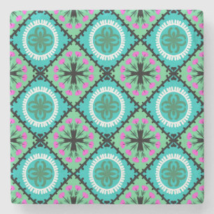 Suzani Pattern met Uzbek and Kazakse Motifs Stenen Onderzetter