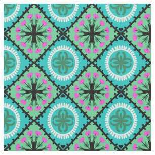 Suzani Pattern met Uzbek and Kazakse Motifs Stof