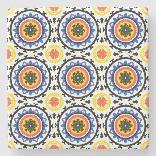 Suzani Pattern Stenen Onderzetter (Voorkant)