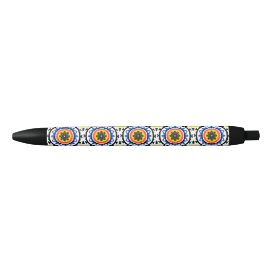Suzani Pattern Zwarte Inkt Pen (Voorkant)