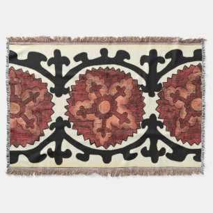 Suzani Style Decorative Floral Pattern Deken