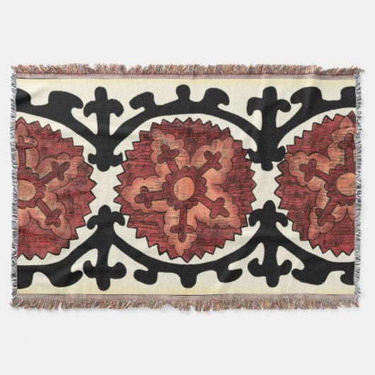 Suzani Style Decorative Floral Pattern Deken (Voorkant)