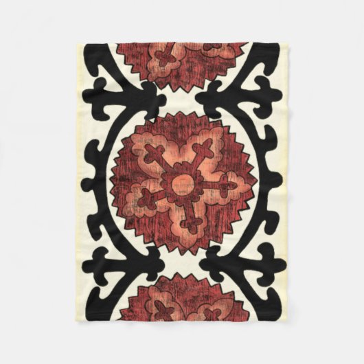 Suzani Style Decorative Floral Pattern Fleece Deken (Voorkant)