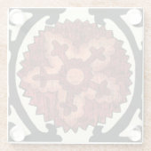 Suzani Style Decorative Floral Pattern Glazen Onderzetter (Achterkant)