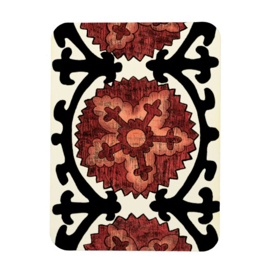 Suzani Style Decorative Floral Pattern Magneet (Verticaal)