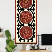 Suzani Style Decorative Floral Pattern Poster (Thuiskantoor)