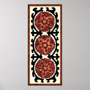 Suzani Style Decorative Floral Pattern Poster