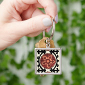 Suzani Style Decorative Floral Pattern Sleutelhanger (Hand)