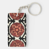 Suzani Style Decorative Floral Pattern Sleutelhanger (achterkant)