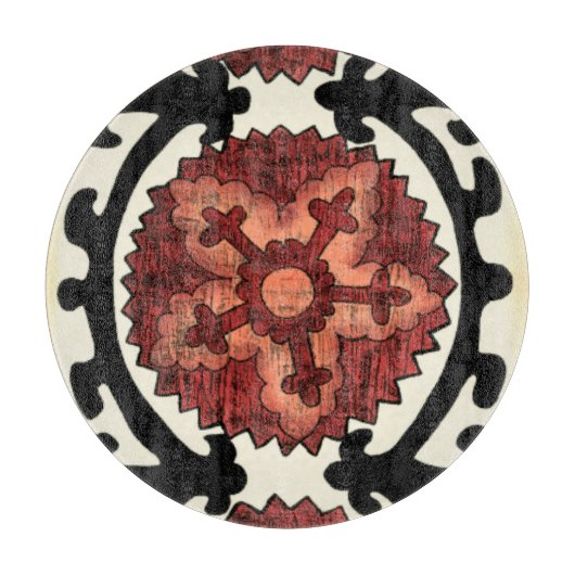 Suzani Style Decorative Floral Pattern Snijplank (Voorkant)