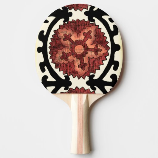 Suzani Style Decorative Floral Pattern Tafeltennisbatje (Voorkant)