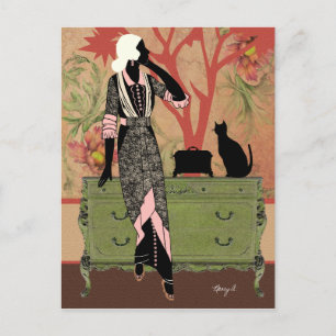 Suzanne en Orange & Vert - Cartes postales