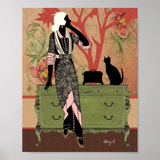 Suzanne in het Oranje en Groen Poster (Voorkant)