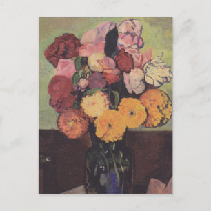 Suzanne Valadon Flower Vase op een ronde tafel Briefkaart