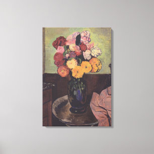 Suzanne Valadon Flower Vase op een ronde tafel Canvas Afdruk
