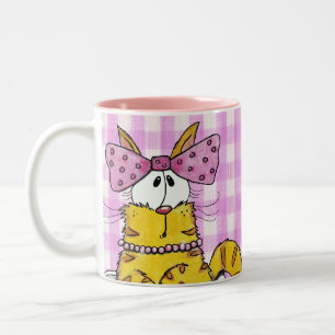 Suzette-Dainty-Kat Tweekleurige Koffiemok