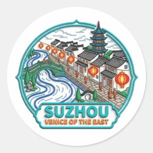 SUZHOU VENETIE VAN DE OOSTEN RONDE STICKER