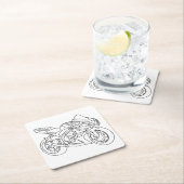 Suzuki GSX-R Line art Vierkante Kartonnen Onderzetter (Insitu)