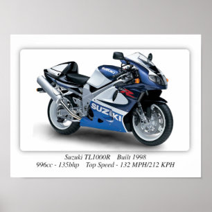 Suzuki TL1000R 1998 motorfiets - A3 Poster
