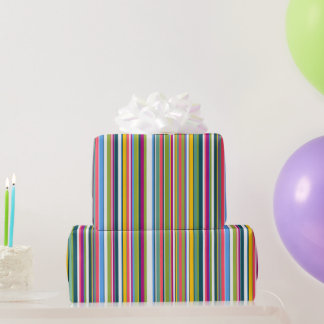 Suzy stripes multi rainbow gift wrapping paper cadeaupapier