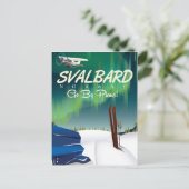 Svalbard Norway Northern Light Reisposter Briefkaart (Staand voorkant)