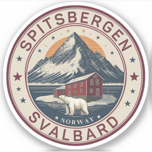 Svalbard Spitsbergen Artistic Polar beer Sticker (Voorkant)