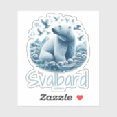 Svalbard Spitsbergen Artistic Polar beer Sticker (Vel)